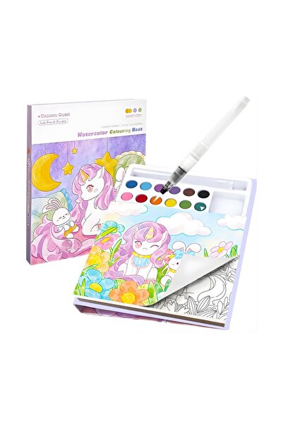 Flippy Watercolor Coloring Book Set, Flippy, Unicorn Pattern, 20 Cardboard Sh...