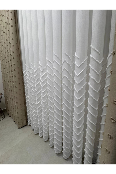 NİVEMESHOME Sarel Linen 1/3 Pi̇leli̇ Tü Sheer Curtain Pm