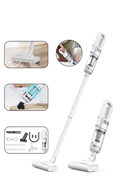 Leon Lifestyle مكنسة كهربائية لاسلكية 2 في 1 - تصميم محمول باليد وعصا مع مؤشر...