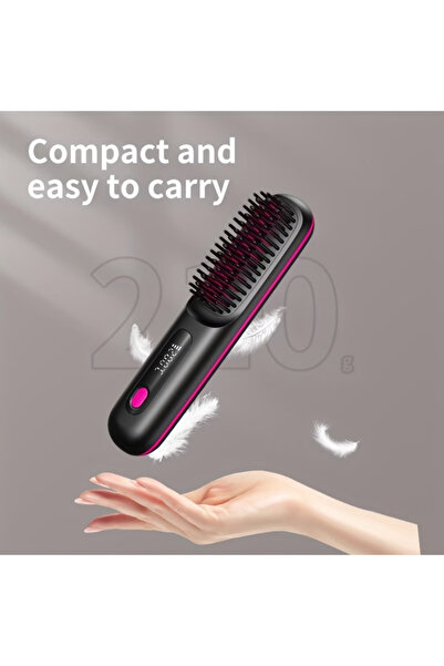 Generic مكواة شعر لاسلكية محمولة مزودة بمكواة شعر كهربائية وشاشة عرض رقمية LCD