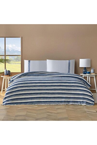 Özdilek Double Pique Bedspread Set Nish Line Navy Blue