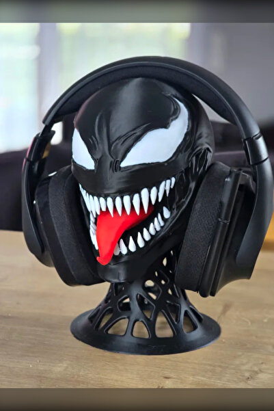 Genç 3D Venom Kulaklık Standı 3D Baskı Kulaklık Tutucu Masaüstü Organizer Oyu...