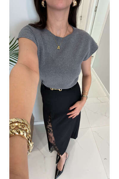 BİRCANÇİL Md Kiona Gray Sleeveless Knitwear