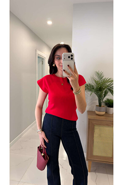 BİRCANÇİL Md Kiona Red Sleeveless Knitwear