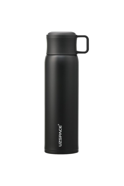 Uzspace Thermos Stainless Steel Vacuum Flask 470ml 4077 - Black