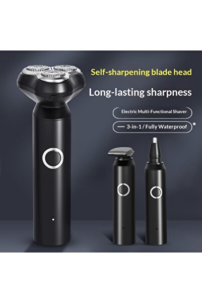 OrientC 3-in-1 Electric Shaver Set - Waterproof Rotary Razor with Nose & Side...