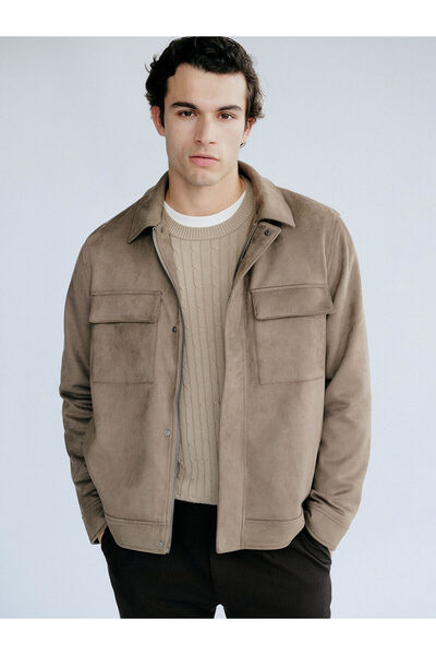 LC Waikiki Peak New Season Standard Fit Suede Look Men's Coat