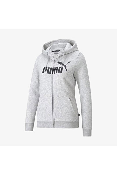 Puma Damen Kapuzenjacke - ESS Logo Tam Fermuarlı Kapüşonlu Üst, Rundhals, Lan...