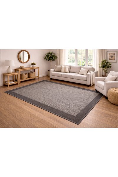 Filizon Mess Modern Dekoratif Yumuşak Dokulu Sisal Halı 3939 Gri Antrasit