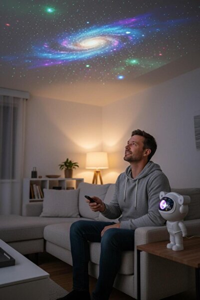 FREFLY Astronot Projektör Led Işık Lazer Galaxy 360 Yıldız Projeksiyon blueto...