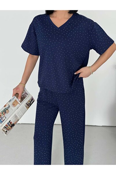 Tarzımızbir Set trening din material textil modal cu decolteu în V și tricou ...