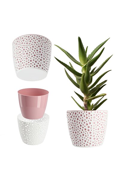 KADAX Ghiveci de flori, Ghiveci de flori, Ghiveci rotund din plastic, 13 cm roz