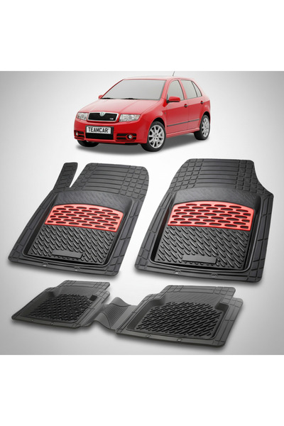 TEAMCAR Συμβατά πατάκια δαπέδου Skoda Fabia I 2004-2007 | Κόκκινα