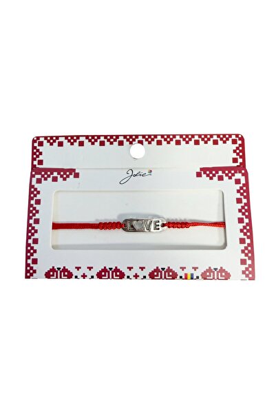 Flippy Martisor Bracelet with Metal Pendant, Jolie, with Braided Red Textile ...