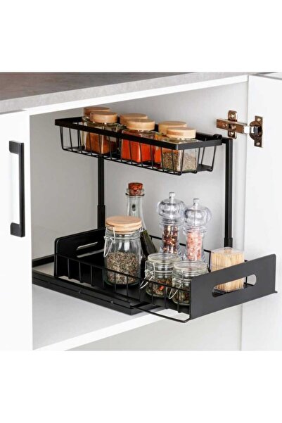 OEM Ράφι κουζίνας Premium με συρόμενο συρτάρι, Ράφι αποθήκευσης δύο επιπέδων,