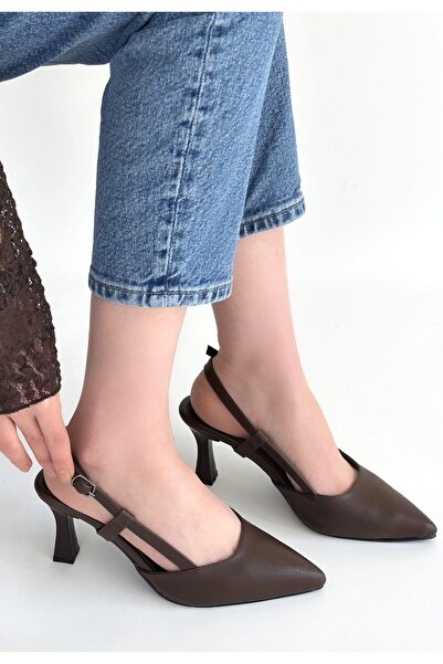 Generic Brand Hoost Kahverengi Cilt pantofi cu toc