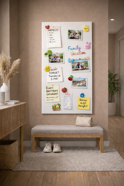 Decopin METAL MAGNET PANOSU - HATIRLATMA HATIRA PANOSU 40X80 CM BÜYÜK BOY BEYAZ