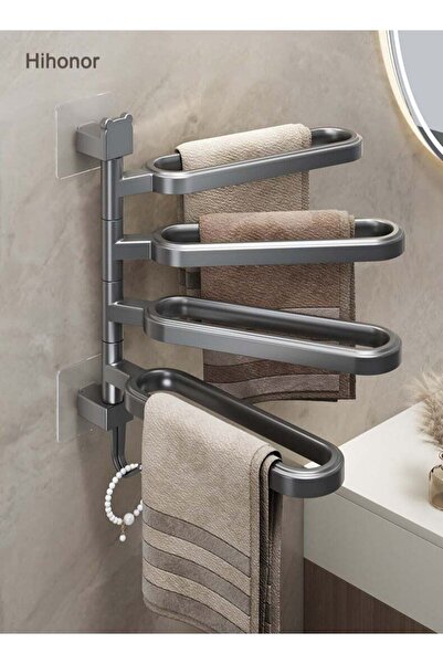 Arabest Swivel Towel Rack Wall Mount, Self Adhesive No Drilling, Space Saving...