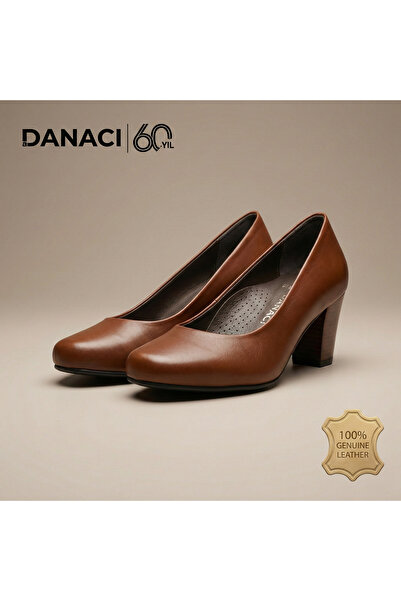 DANACI Kadın %100 Hakiki Deri Klasik Topuklu Ayakkabı