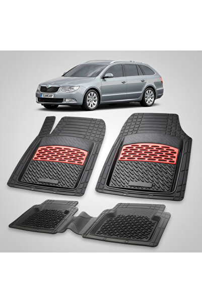 TEAMCAR Συμβατά πατάκια Skoda Superb II Combi 2009-2013 | Κόκκινα