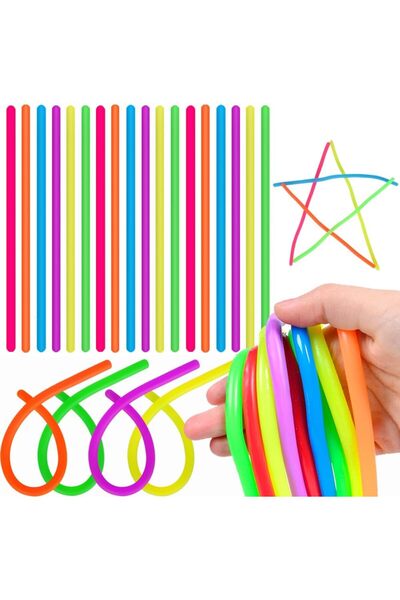 Arabest ١٠٠ قطعة من خيوط التململ مرن الملونة، ألعاب حسية للأطفال، هدية مثالية...