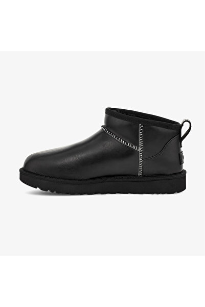 UGG Classic Ultra Mini Leather Regen Kadın Siyah Bot