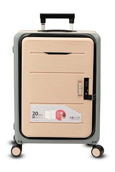 Generic حقيبة سفر بلاستيكية صلبة قابلة للطي والطي، مقاس 20 بوصة، لون كاكي