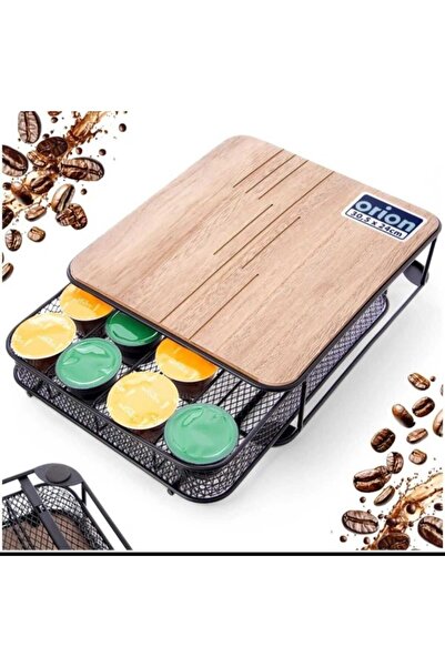 Orion Ιδανικός οργανωτής για κάψουλες καφέ, μαύρο, μεταλλικό και MDF, συρόμεν...