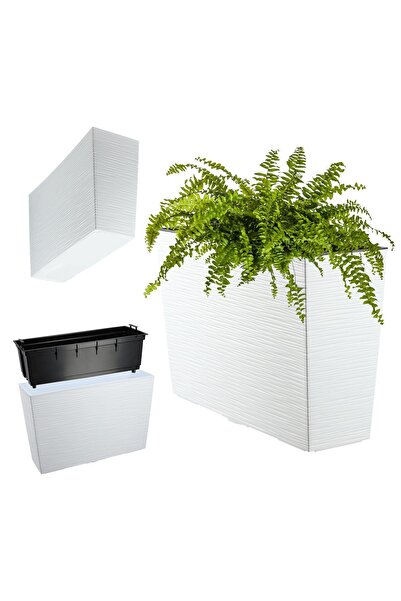 KADAX Ghiveci de flori Ghiveci înalt + insert 19x56cm Alb Terasă Grădină