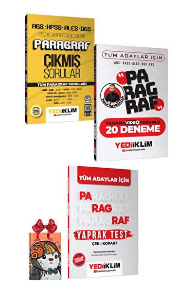 Yediiklim Yayınları AGS KPSS ALES DGS Tüm Adaylar İçin Paragraf Tamamı PDF Çö...