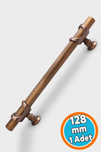 NZB Soft Parlak Antik Bakır Çekmece Kulp 128 mm Modern Dolap Gardırop Vestiye...