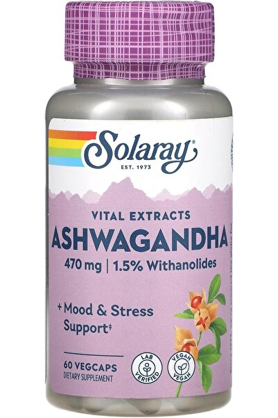 Solaray Ashwagandha, 470 mg, 60 Veg Capsules