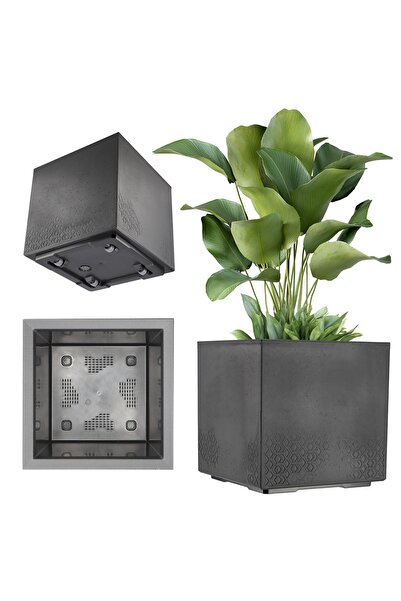 KADAX Ghiveci de flori pe roți 40x40cm negru pentru flori și plante cu plută