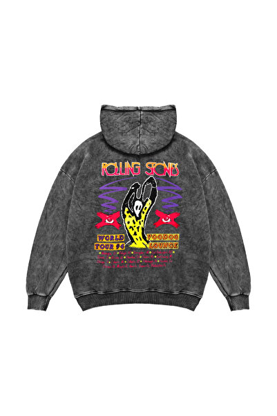 Bak Moda Rolling Stones Voodo Lounge Printed Oversize Unisex Washable Black H...