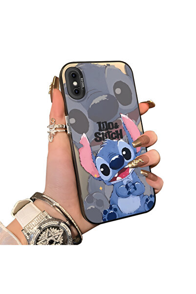 ucuc iPhone X/XS Uyumlu Sert Akrilik Arka Silikon Kenar Lens Koruma Kılıf Sti...