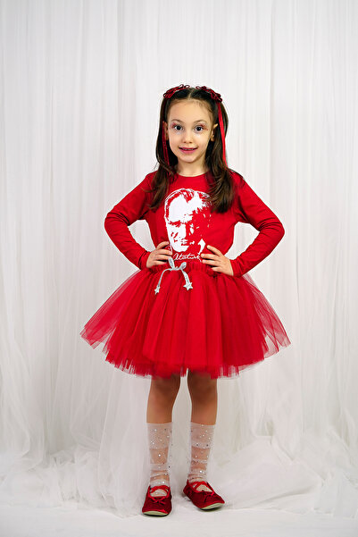 DUCA KIDS Atatürk με τύπωμα Κοριτσίστικο μακρυμάνικο μπλουζάκι και διπλό σετ ...