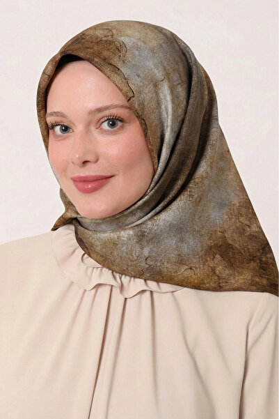 Levidor Tencel Scarf Batik Pattern Oil Green