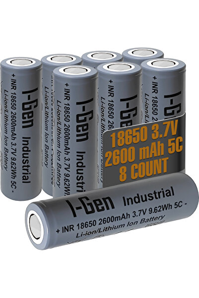 I Gen Industrial E002 Inr 18650 3.7V 2600 Mah 5c 9.62WH Li-Ion Şarjlı Pil Düz...