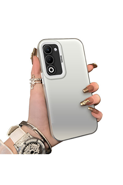 ucuc Oppo A5 4G/5G Uyumlu Sert Akrilik Arka Silikon Kenar Lens Koruma Kılıf