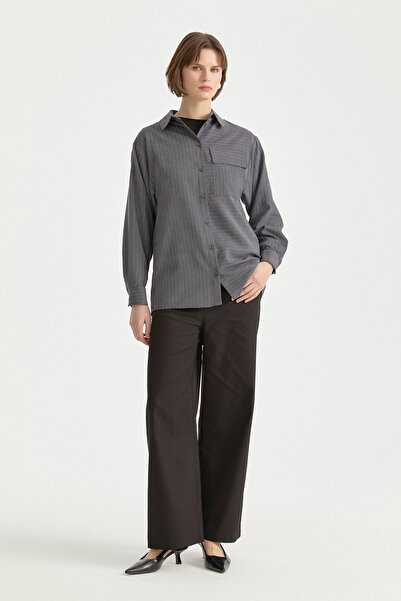 Nihan Striped Pocket Detail Tunic Smoked