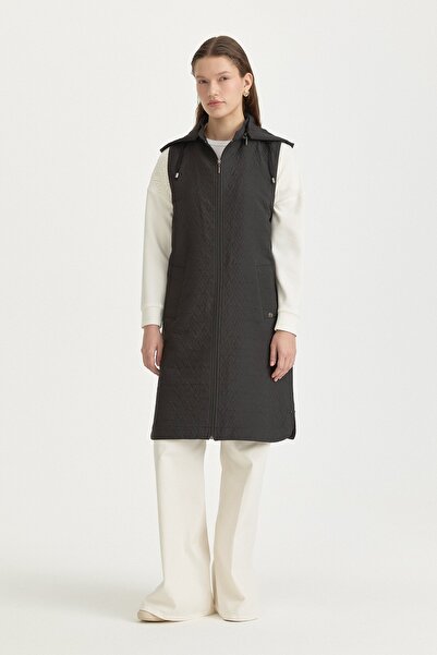 Nihan İnce Kapitone Yelek Siyah