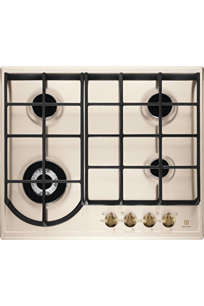 Electrolux Built-in hob EGH6343RON, Gas, 4 burners, Cast iron grates (Cream)
