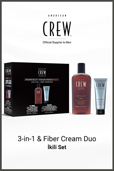 American Crew CREW REGIMEN 3 IN 1 CLASSIC 250ML & FIBER CREAM 100ML Duo
