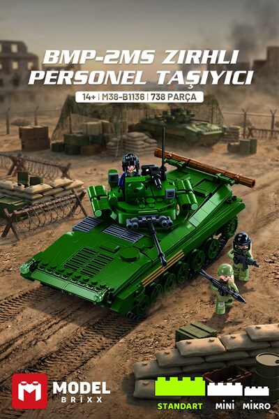 ModelBrixx BMP-2MS Zırhlı Personel Taşıyıcı Yapı Bloğu Seti – 738 Parça