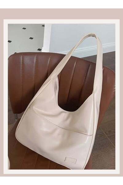 Arabest Women's Large Capacity Commuter Bag Tote Bag Simple Solid Color PU Ma...