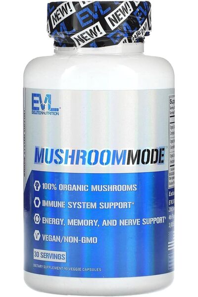 EVL Reishi Mushroom Supplement EVLution Nutrition, 90 Vegetarian Capsules