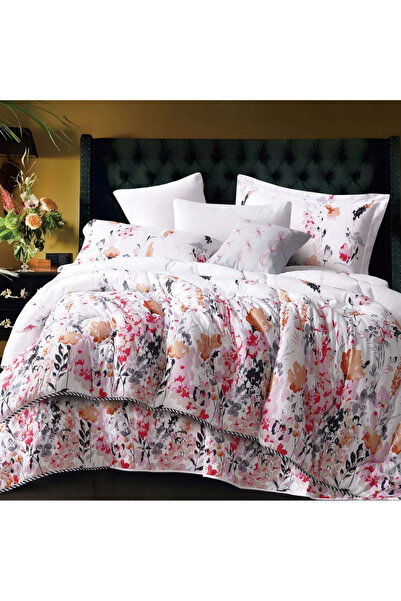 Alhabib bedding Double summer bedspread, white rose with floral patterns, fit...