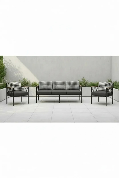 adımshops Safir 3+1+1 Kaz Ayağı Kırlent Bahçe,balkon,teras,cafe,çay Seti,otur...