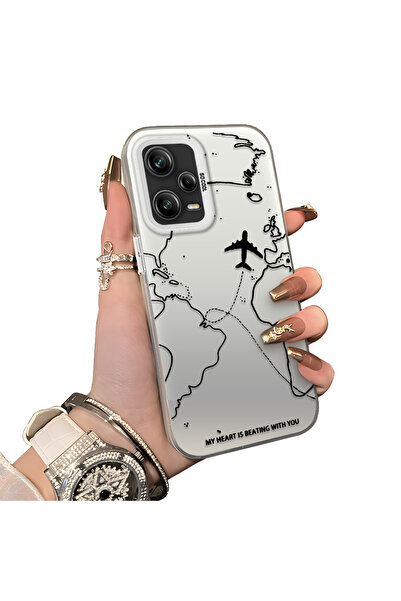 ucuc Redmi Note 12 Pro 5G Uyumlu Sert Akrilik Arka Silikon Kenar Lens Koruma ...