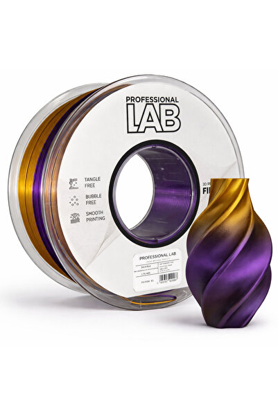 Professional LAB Коприна PLA филамент за 3D принтер, 1 кг, 1.75 мм, трицветен...